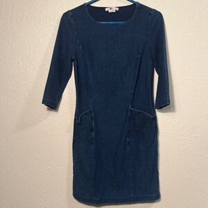 Boden Navy Blue 3/4 Sleeve Dress w Big Pockets